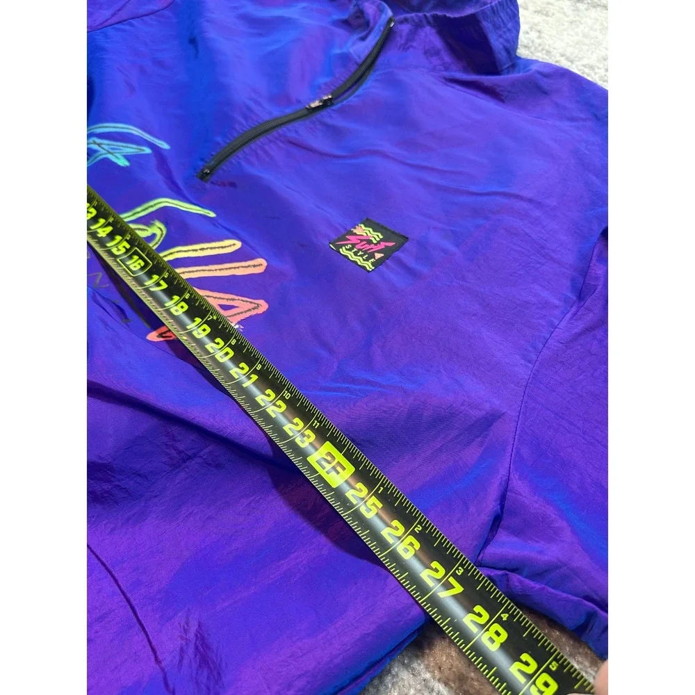 90s Surf Style Windbreaker USA OS Purple La Jolla California 1/4 Zip Retro